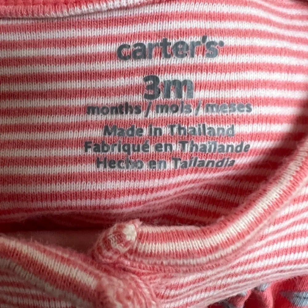 Carter’s 3M Red Stripe and Floral Onesie Girl Dress